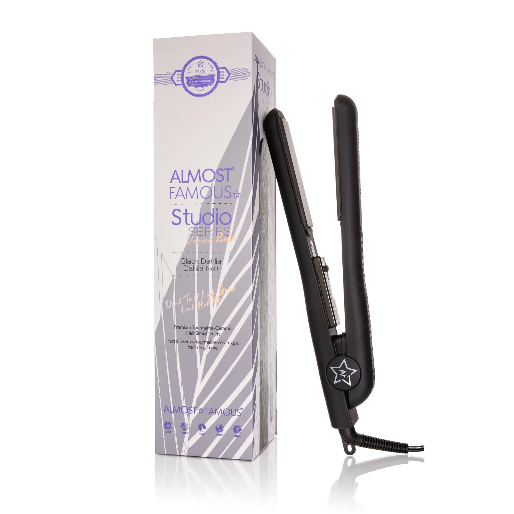 Almost Famous Venice Babe Flat Iron Luxe Gem Infused Plates Hair straightener
