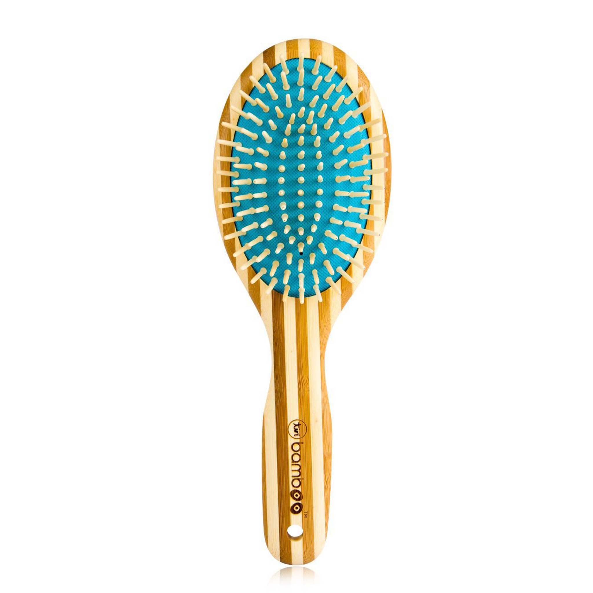 Sustainable hair brush Bamboo hair brush Massaging acupressure bristles