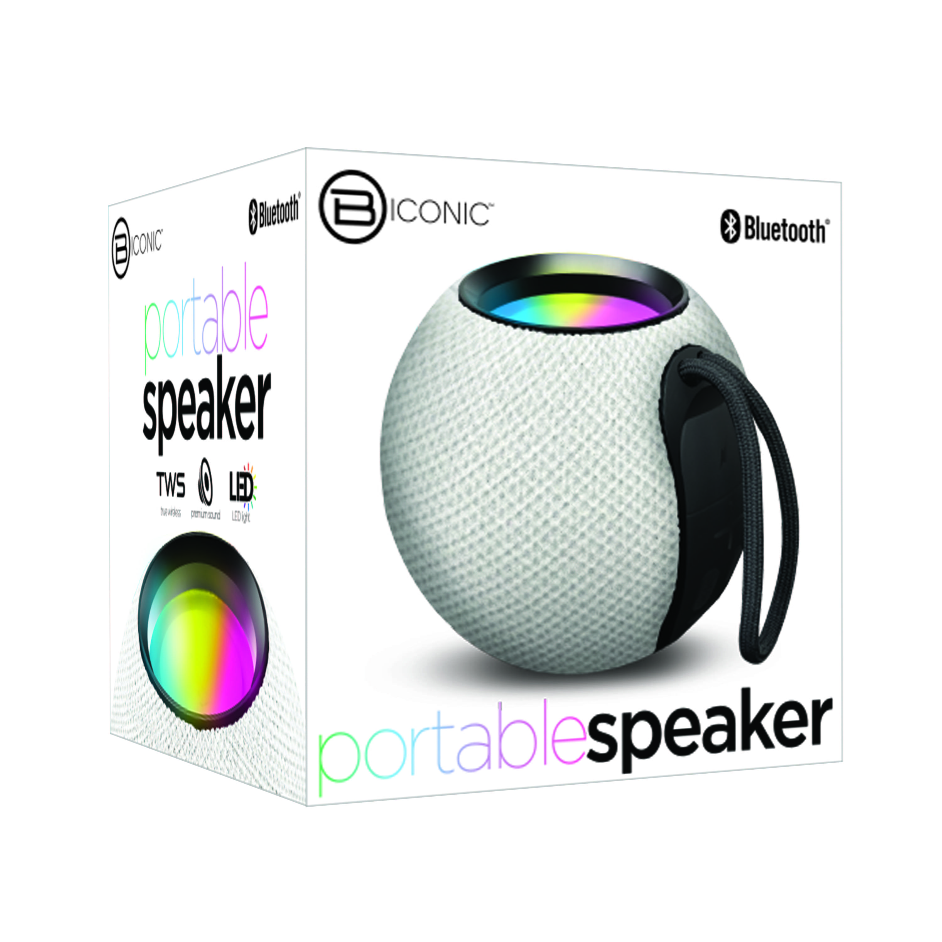 Bluetooth fabric speaker, Round speaker, Biconic fabric speaker, Portable fabric speaker