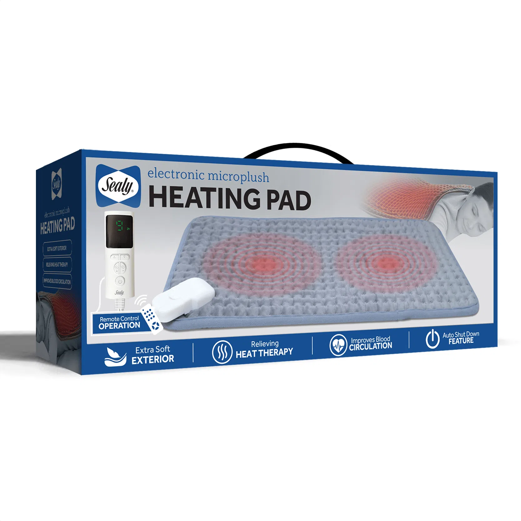Sealy Electronic Microplush Heating Pad, Microplush heating pad, Electric heating pad, Sealy heating pad, Heating pad for pain relief